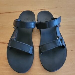 Black Leather Sandals